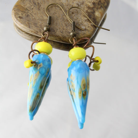 'Blue Drop' Glass Earrings
