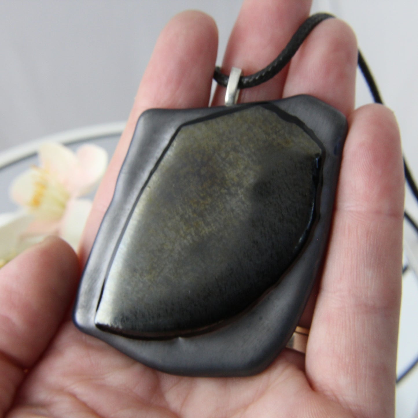 Abstract Shapes Fused Glass Pendant