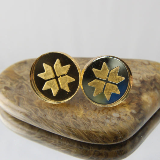 Golden Mirror Bauble Earrings Studs