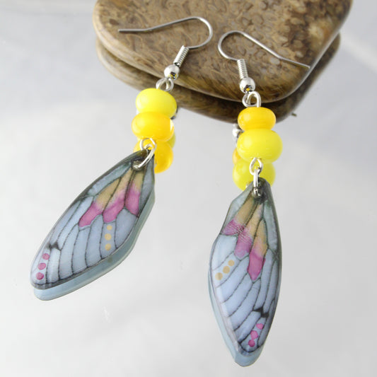 'Winglight' Handmade Resin & Glass Earrings