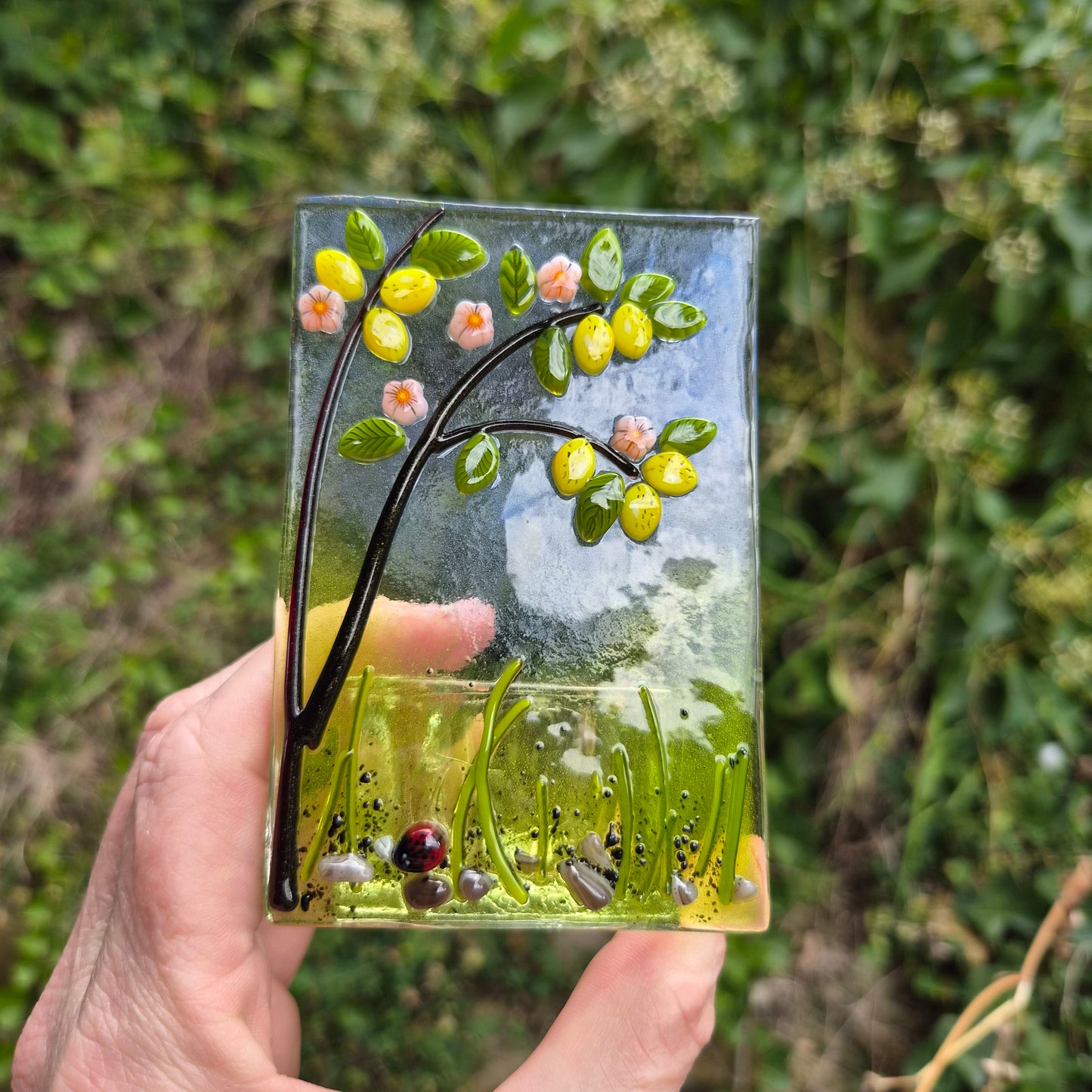 Lemon Tree Fused Glass Tealight