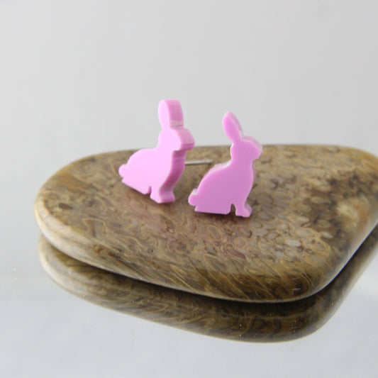 Posing Bunnies Easter Earrings Studs
