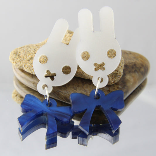 'Little Bunny Blue' Easter Stud Earrings