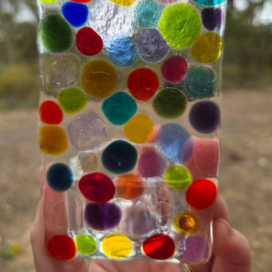 Melted Dots Fused Glass Tealight