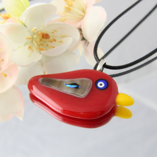 Bird with Attitude! Fused Glass Pendant