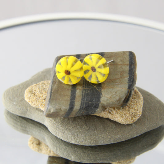'Sunny Wildflower' Fused Glass Studs