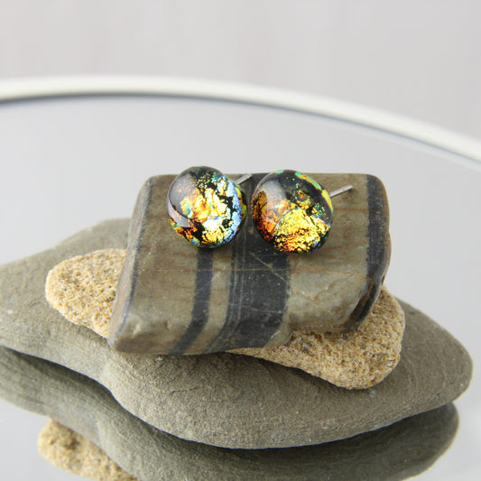 'Magma' Fused Glass Studs