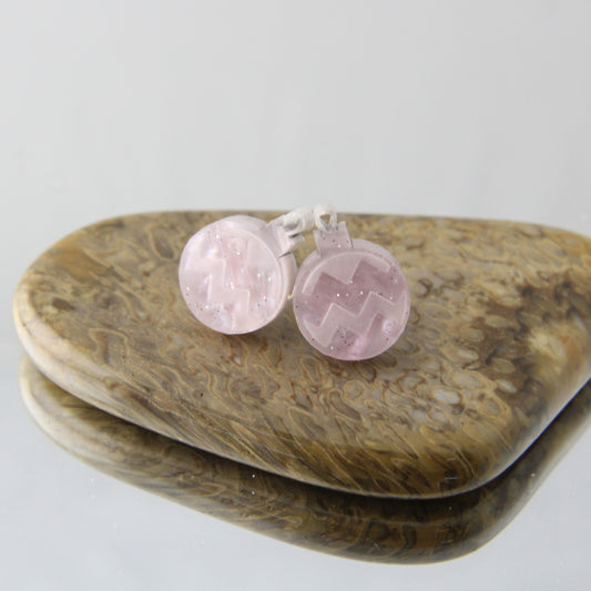 Purple Bauble Christmas Studs Earrings