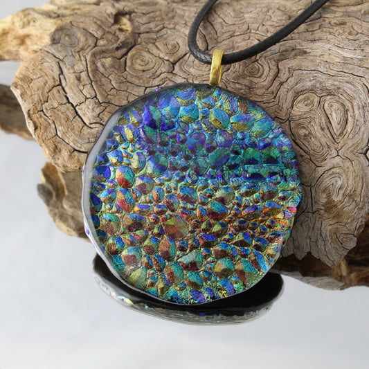 Rainbow Rocks - Fused Glass Pendant