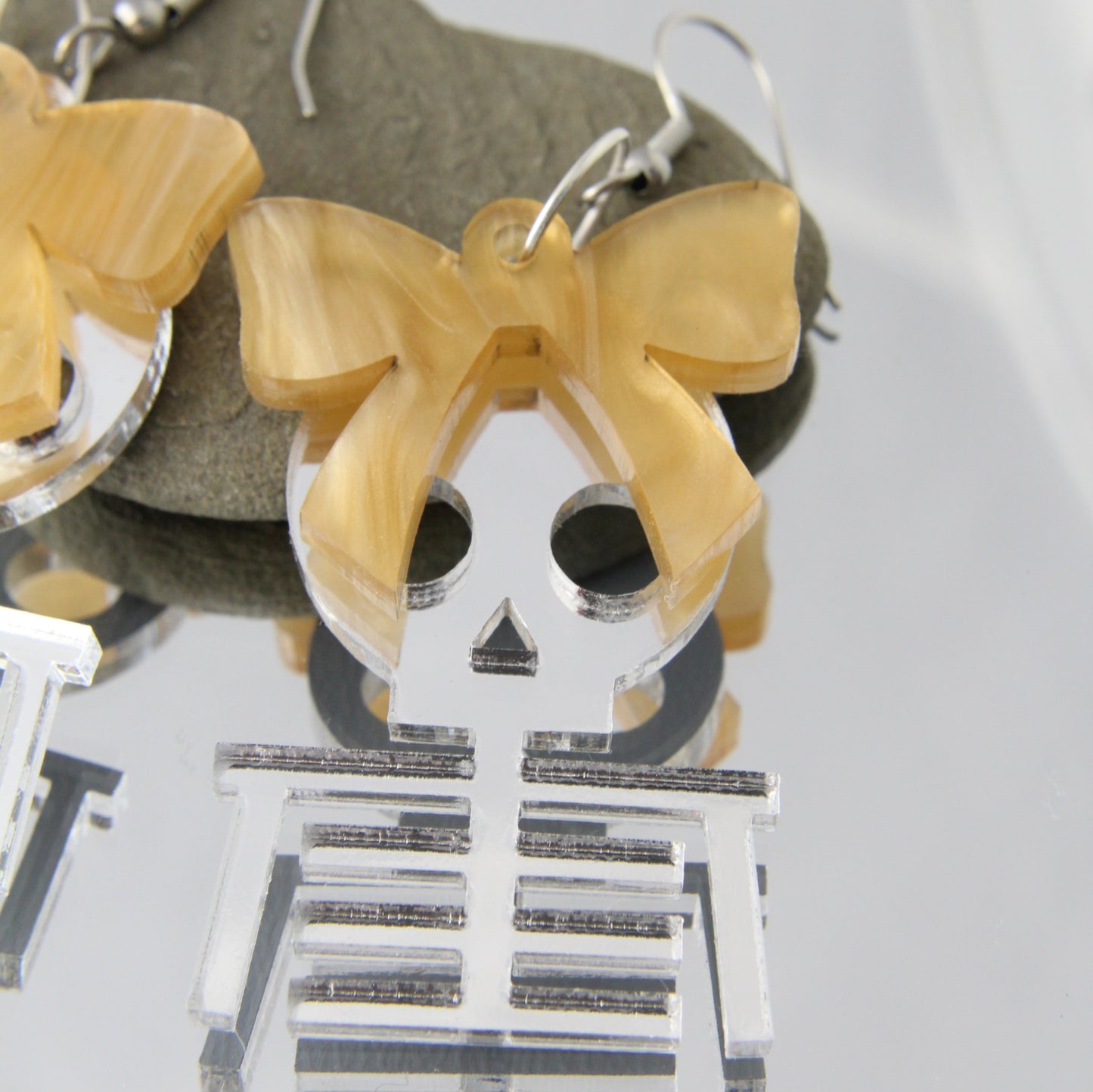 Skeleton Silver Acrylic Dangles