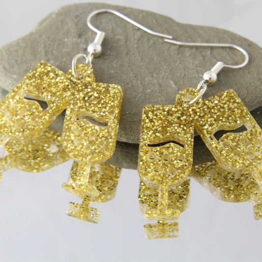 'Cheers' Clinking Champagne Glasses Acrylic Earrings