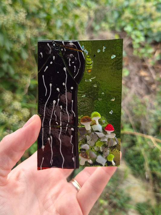 Dark Forest Fused Glass Tealight