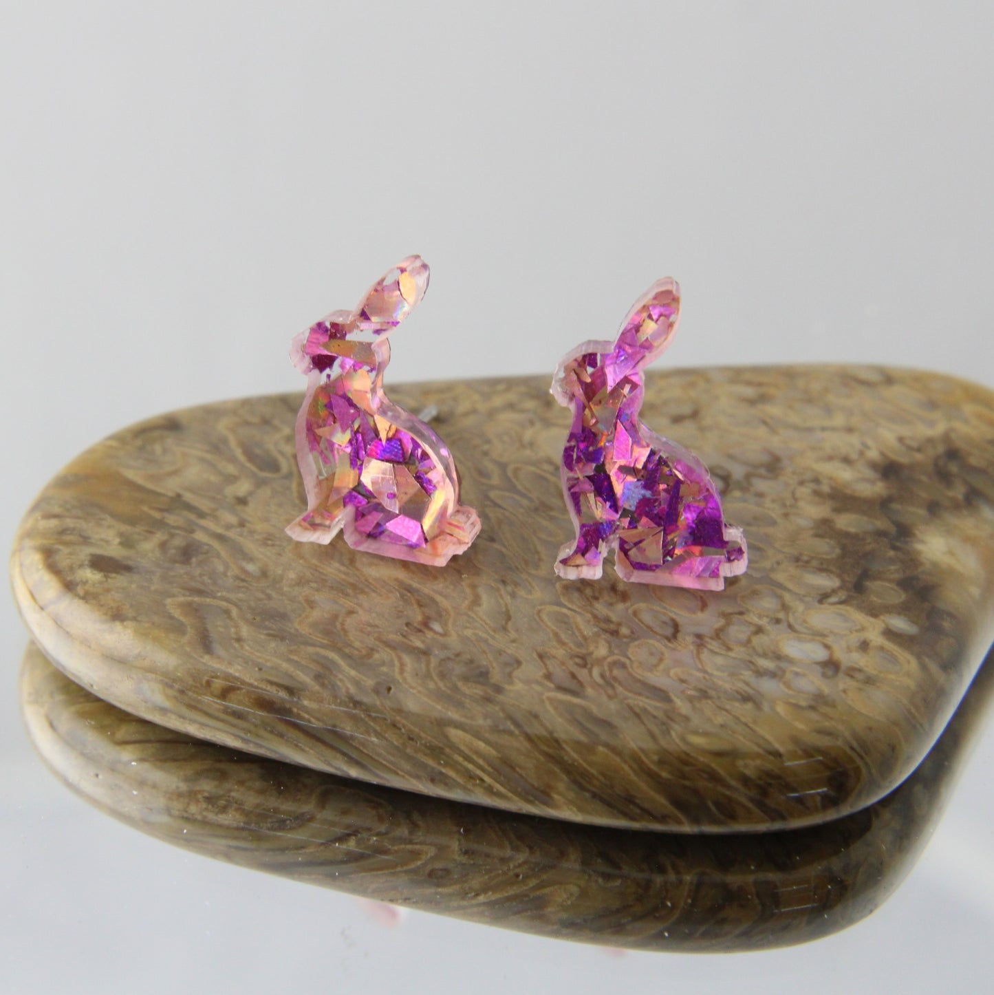 Posing Bunnies Easter Earrings Studs