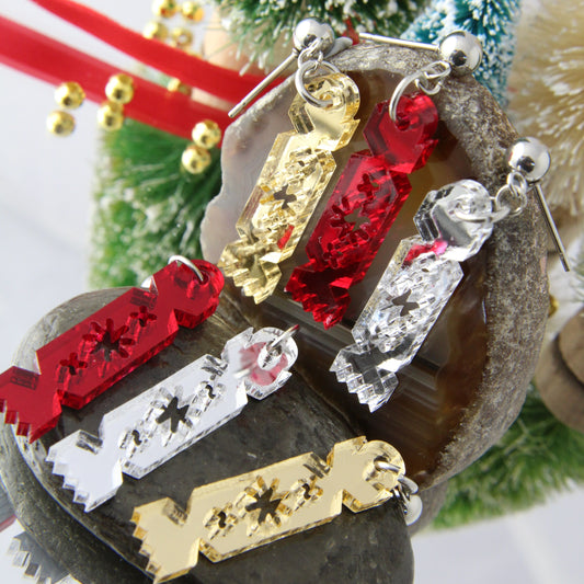 Christmas Bon Bon Acrylic Earrings