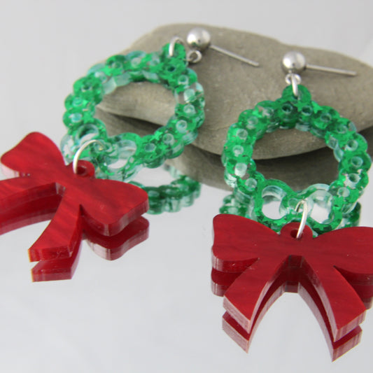 'Happy Wreaths' Acrylic Earrings Dangles