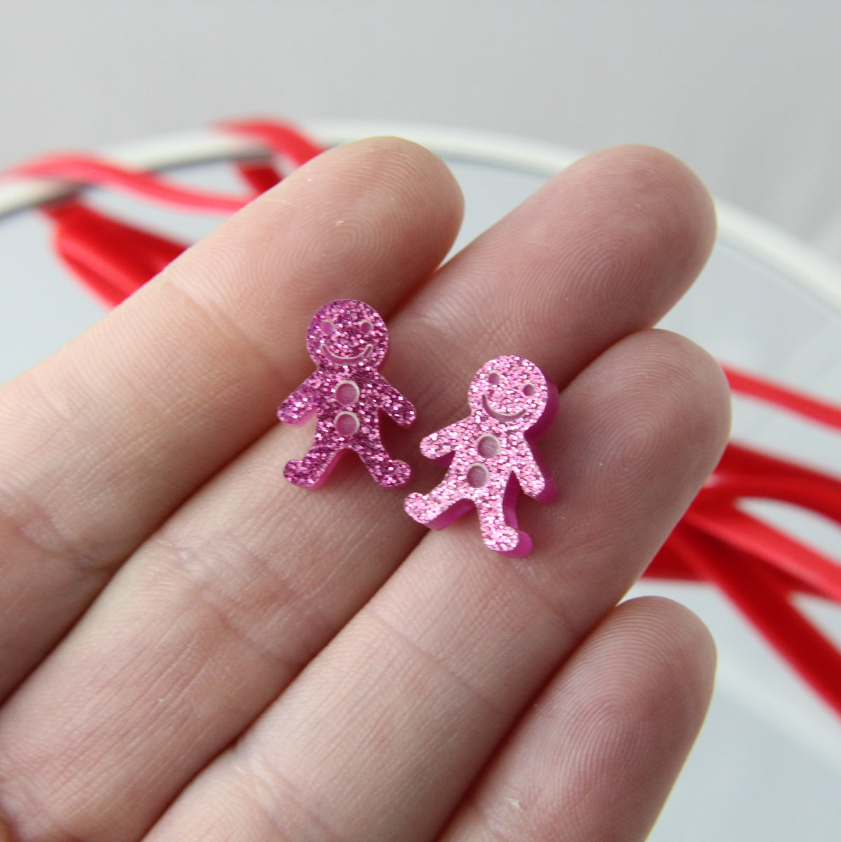 Merry Gingerbread Men Acrylic Studs