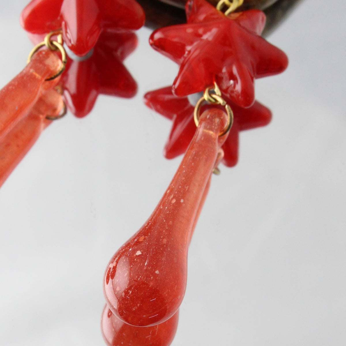 'Christmas Star' Handmade Glass Earrings