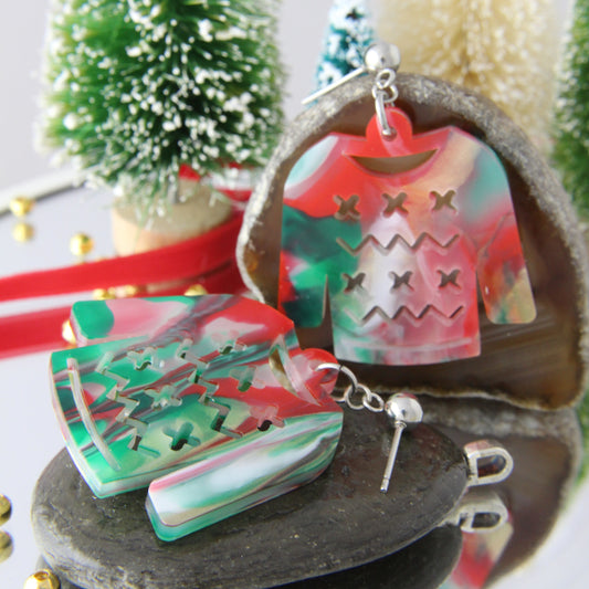 Ugly Christmas Jumper Acrylic Earrings