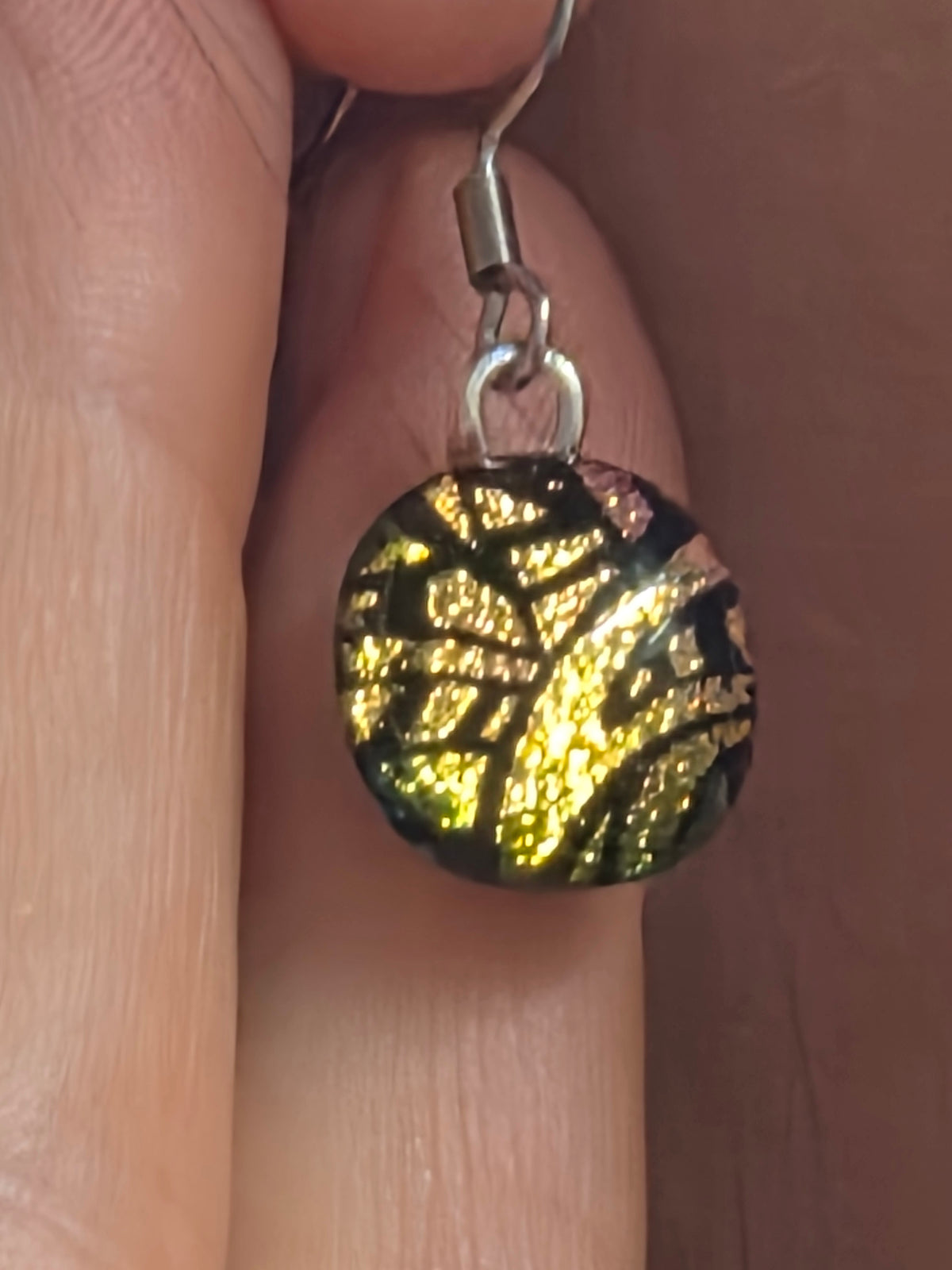 Tribal Fused Glass Earring Drops