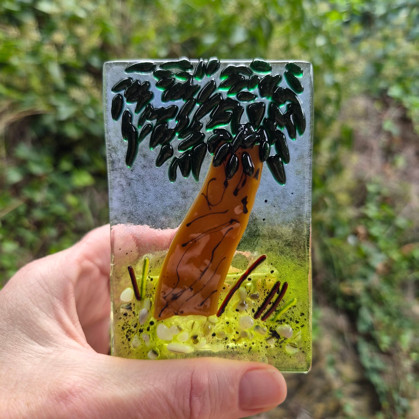 Eucalyptus Gum Tree Fused Glass Tealight