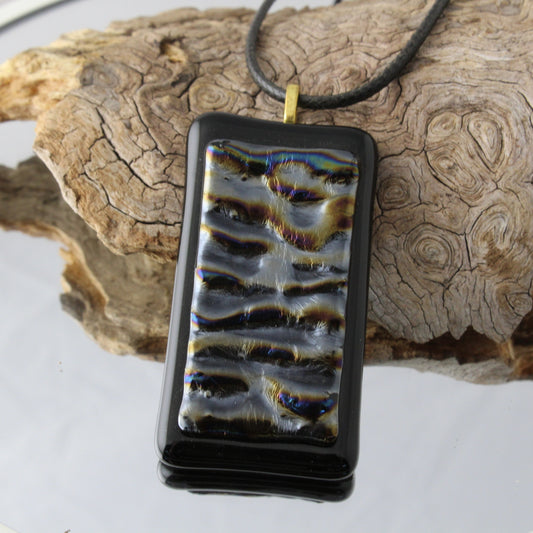 Granite Ripple Fused Glass Pendant
