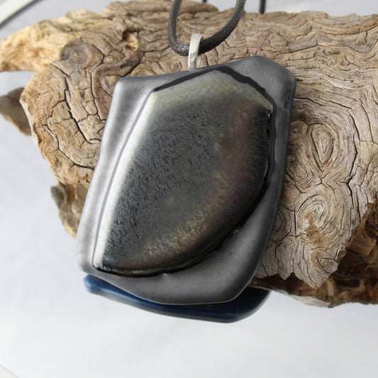 Abstract Shapes Fused Glass Pendant