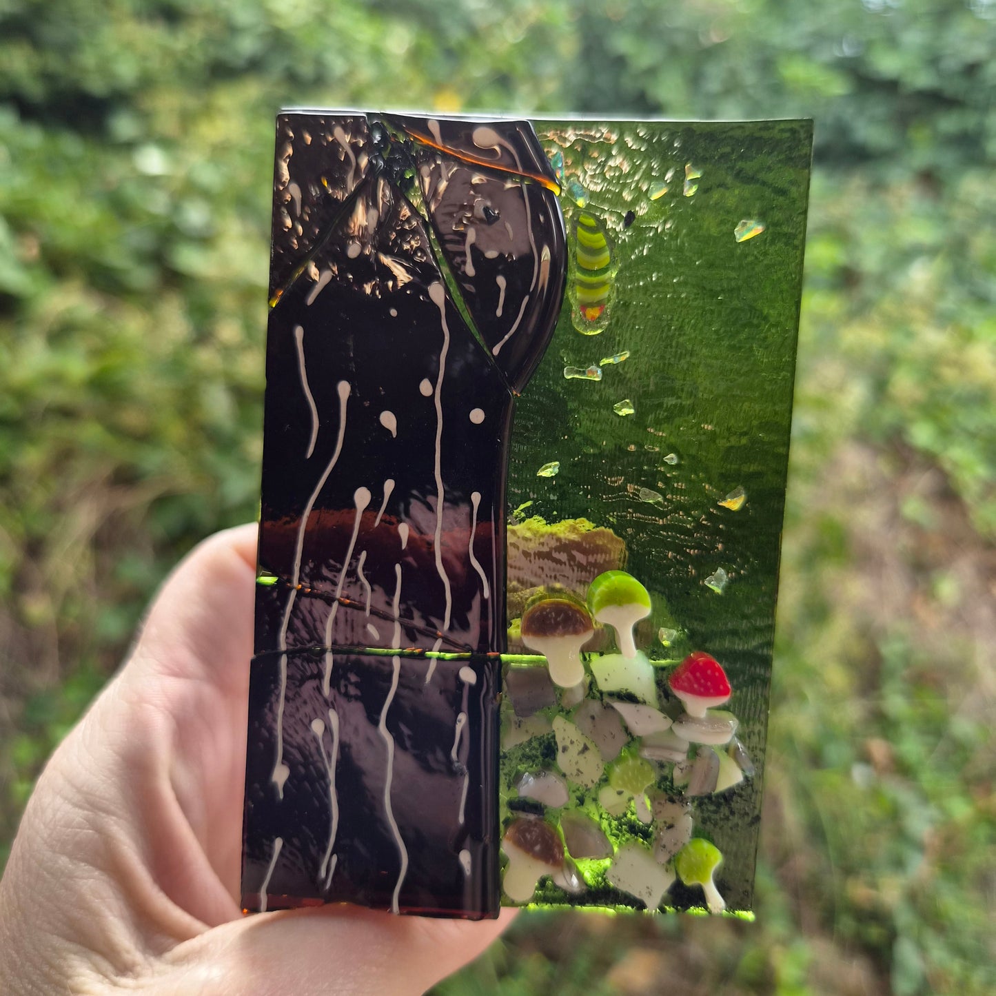 Dark Forest Fused Glass Tealight