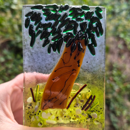 Eucalyptus Gum Tree Fused Glass Tealight