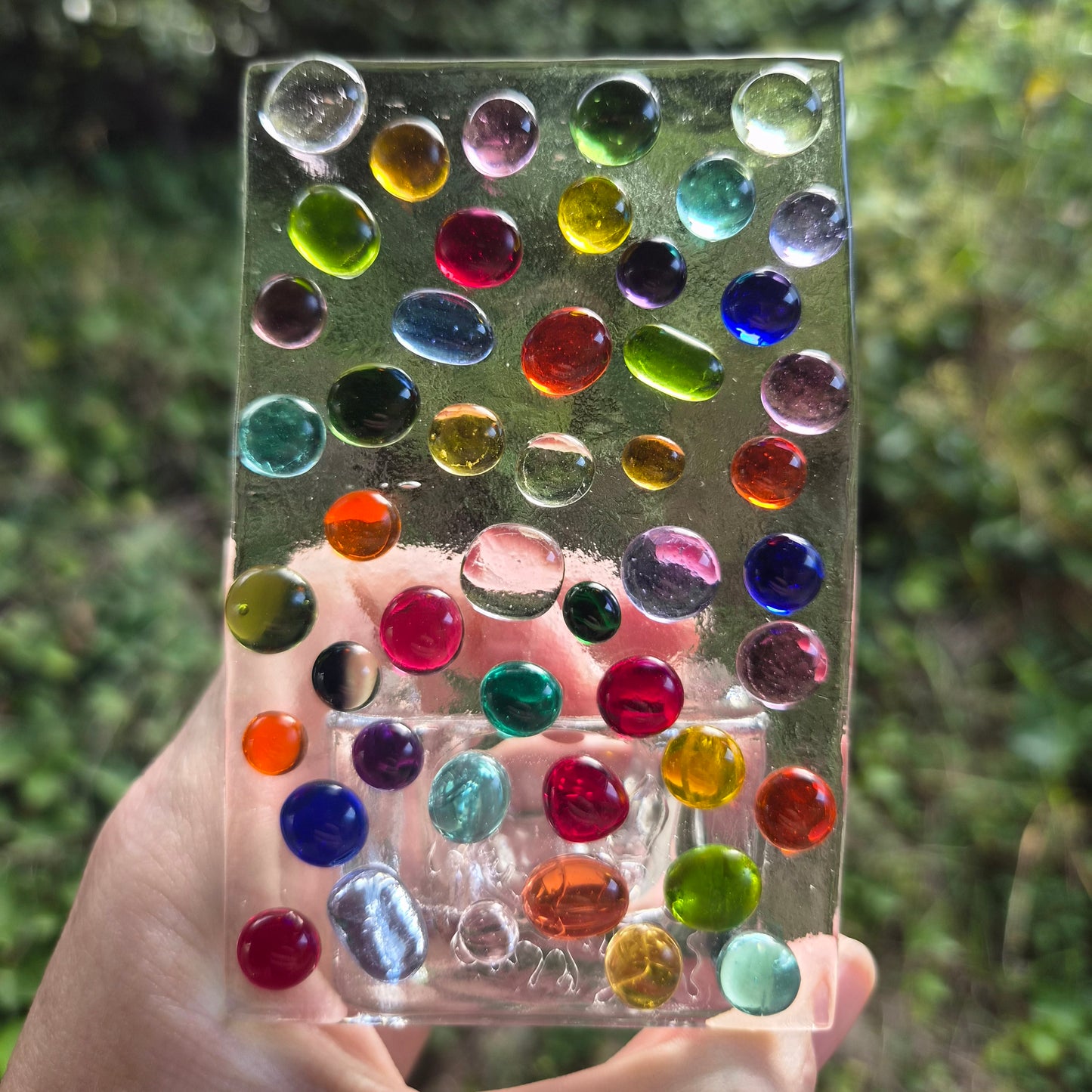 Coloured Drops Fused Glass Tealight