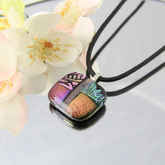 Patchwork Fused Glass Pendant #4