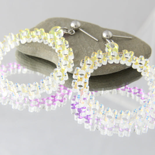 'Iridescent Daisy Chain' Acrylic Earrings