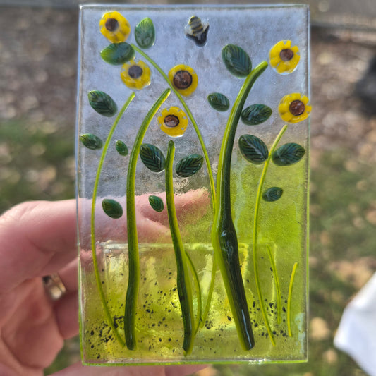 Sunflower Fused Glass Tealight