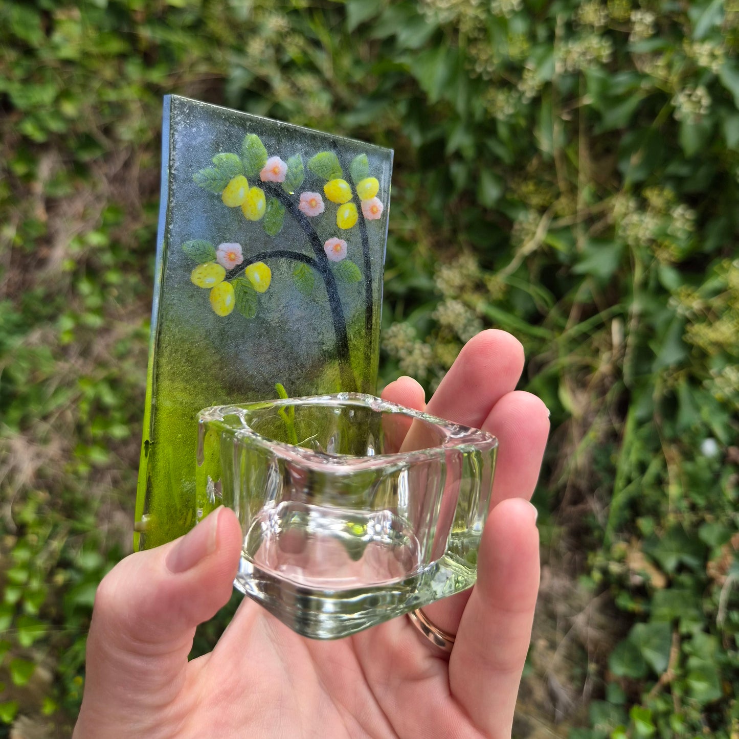 Lemon Tree Fused Glass Tealight