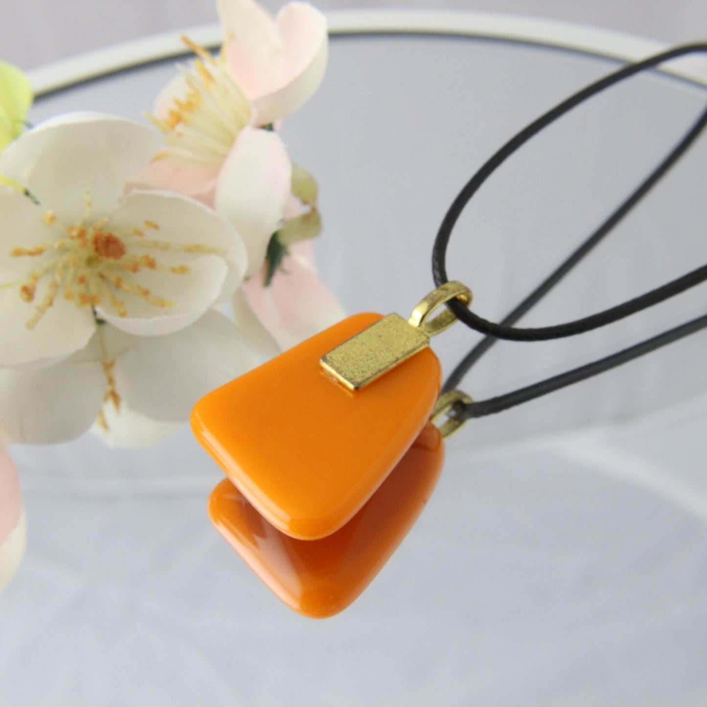 Honeycomb Hint Fused Glass Pendant