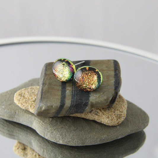 'Party Lights' Fused Glass Studs