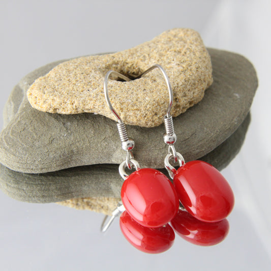 'Lovely Ladies' Fused Glass Earrings Dangles
