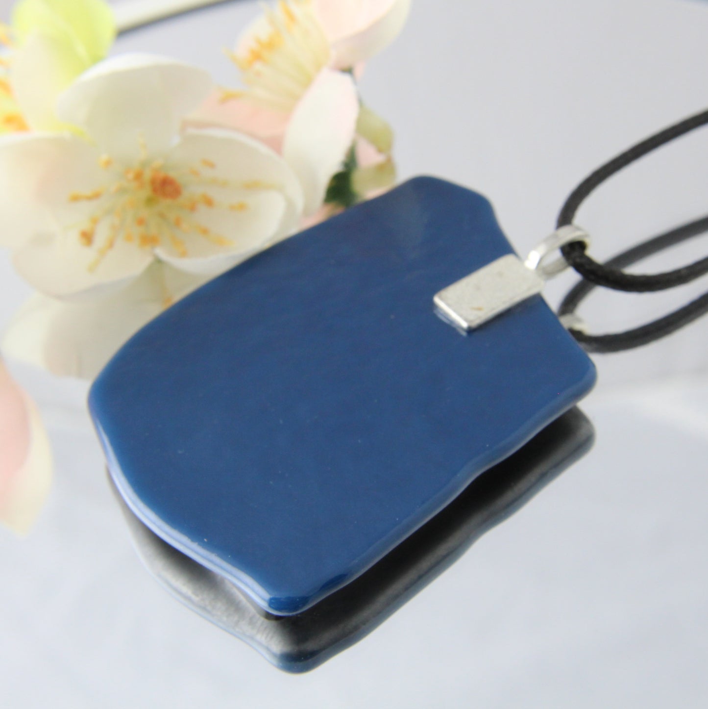 Abstract Shapes Fused Glass Pendant