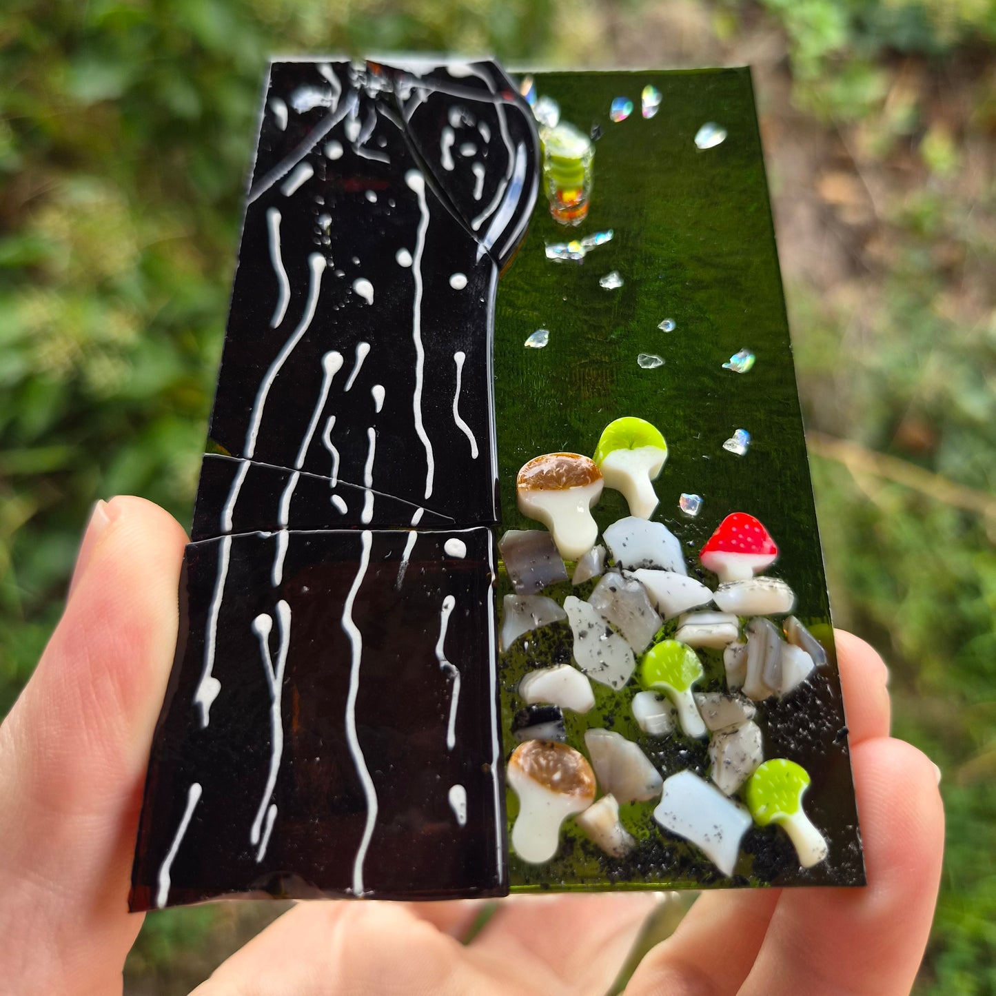 Dark Forest Fused Glass Tealight