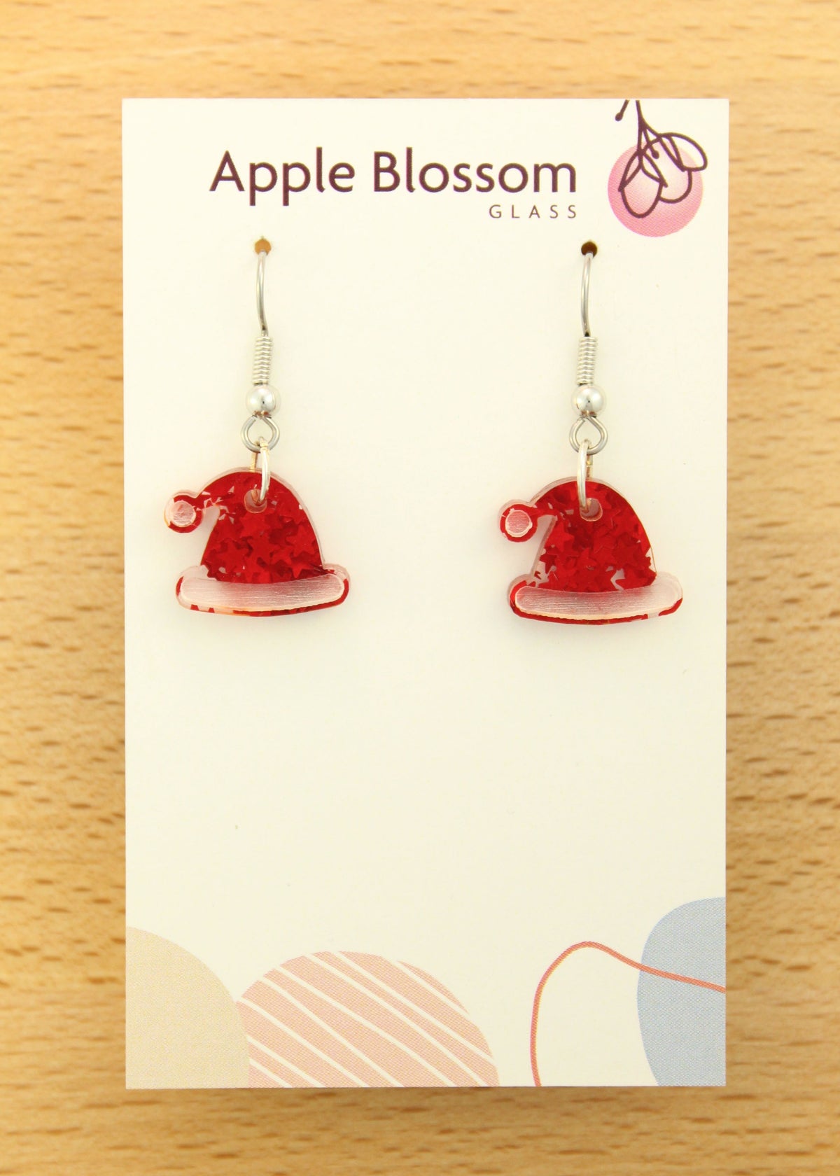 'Santa's Hat' Red Acrylic Earrings