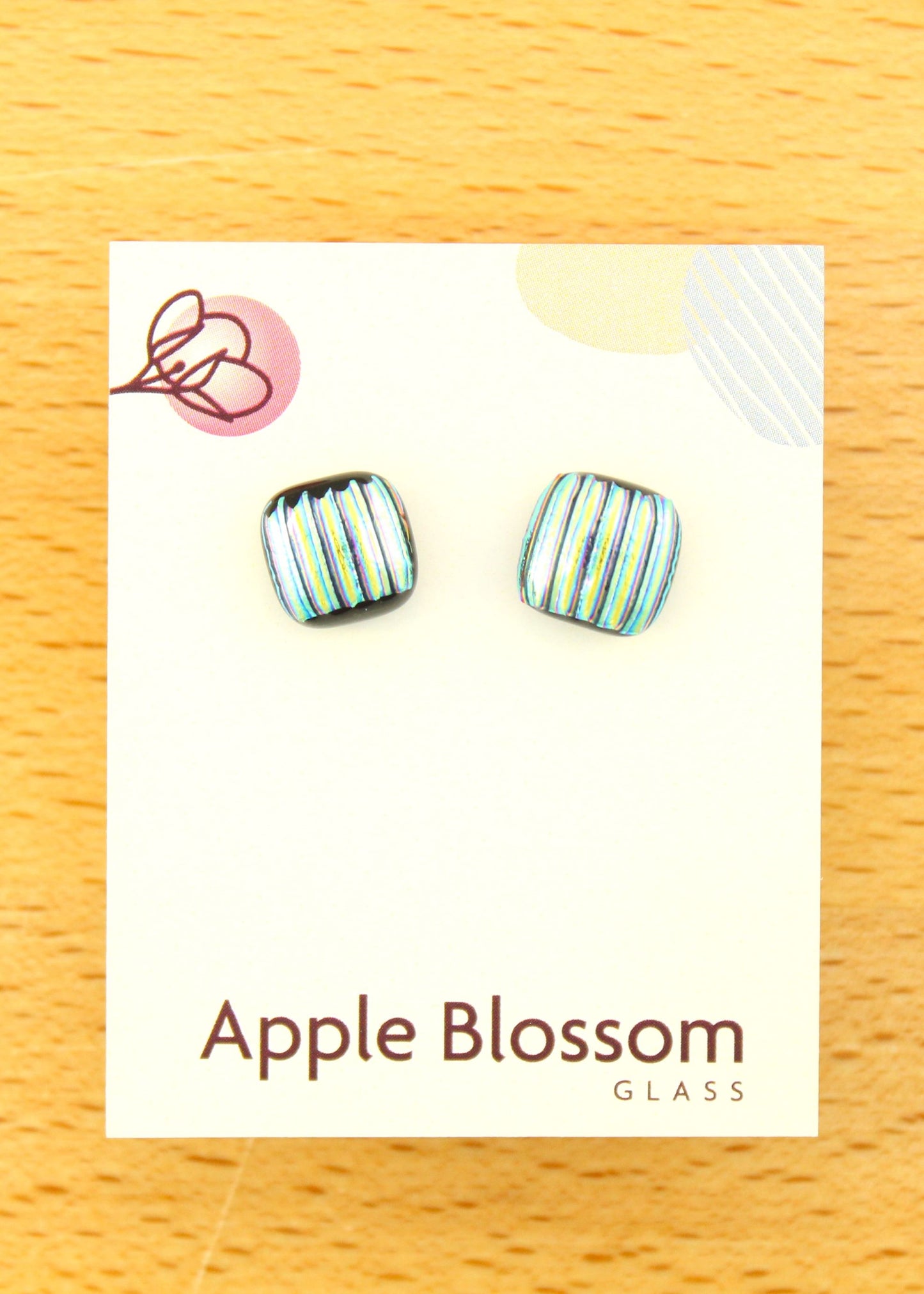 'Sky Stripes' Fused Glass Studs