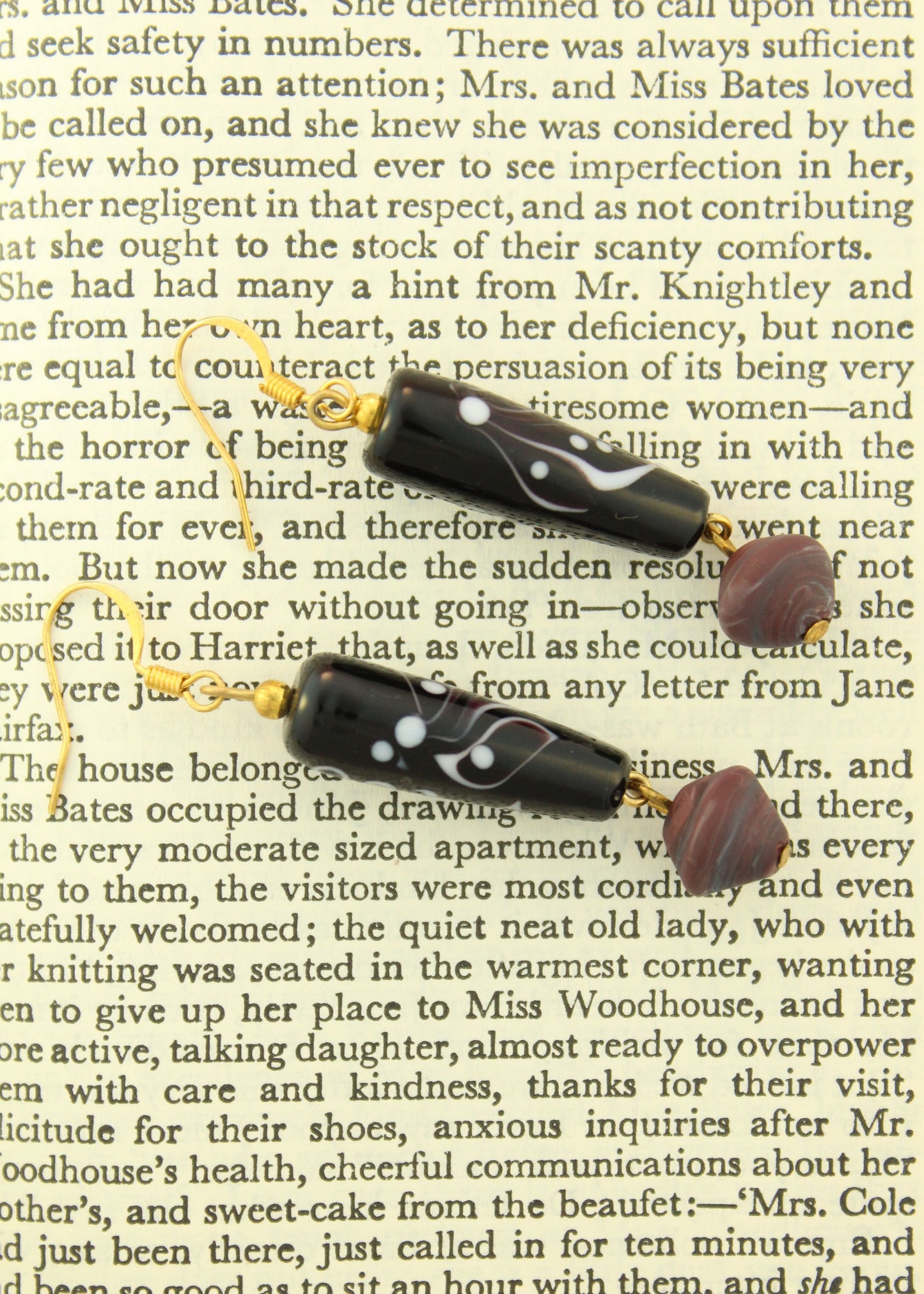 'Sombre Evening' Handmade Glass Earrings