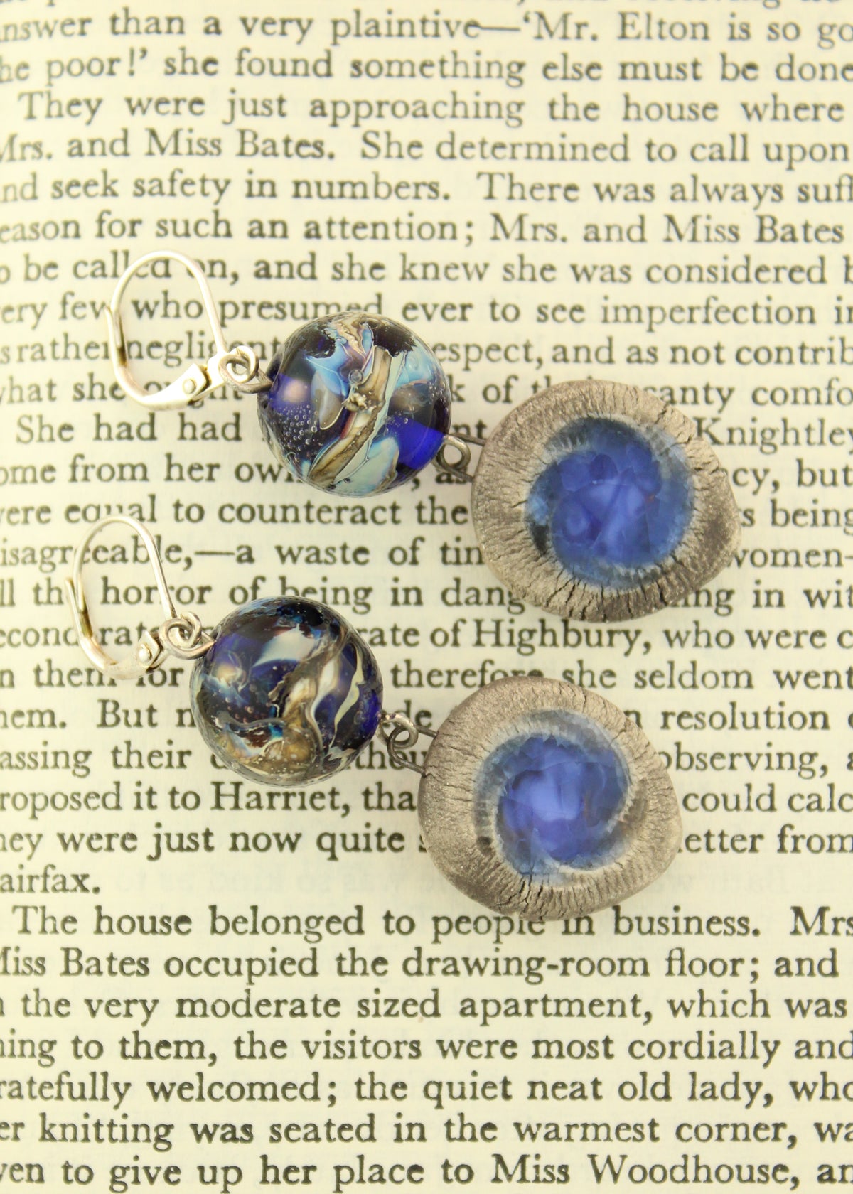 'Swirling Earth' Earrings Leverbacks