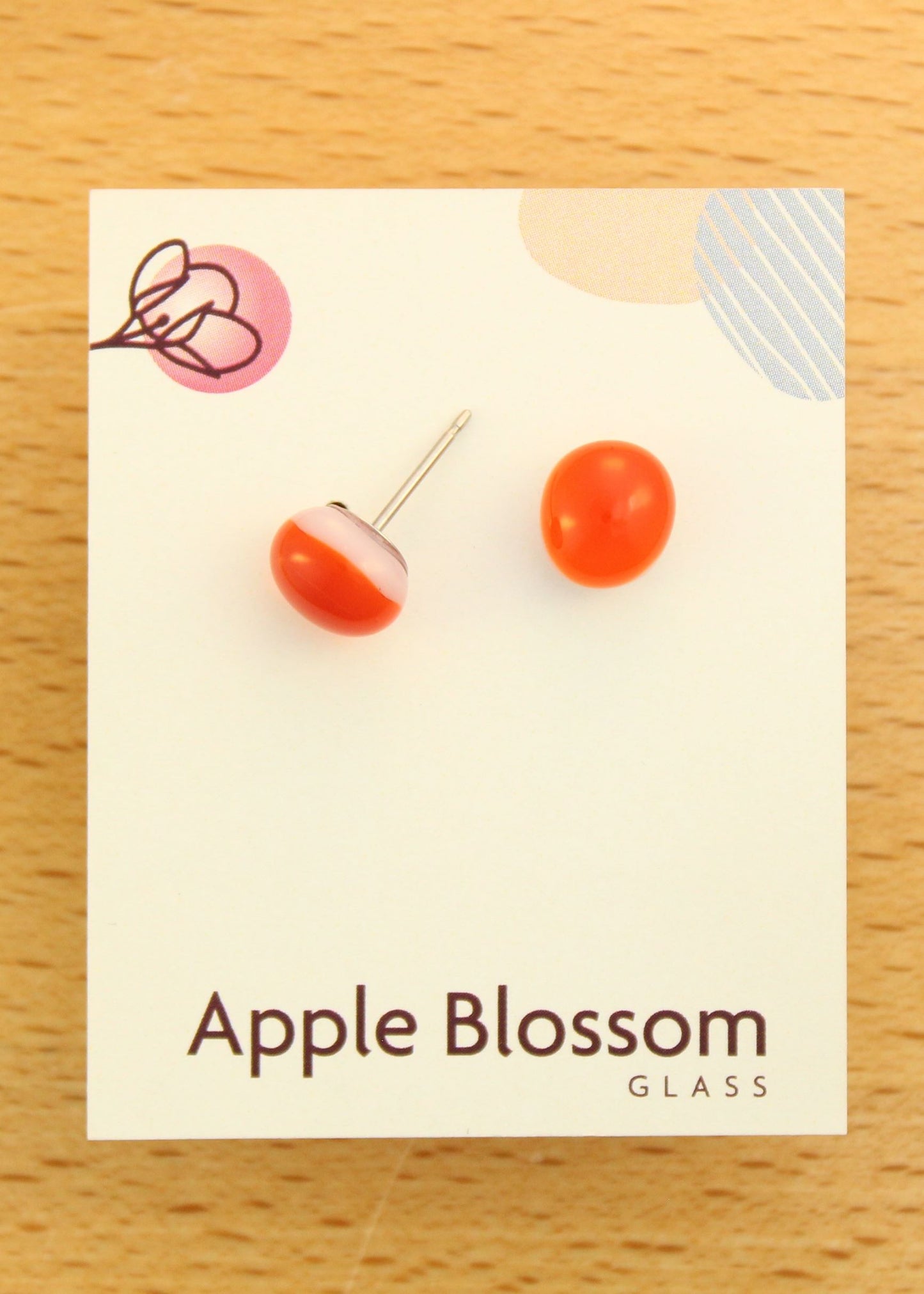 'Tangelo' Fused Glass Mini Studs Earrings
